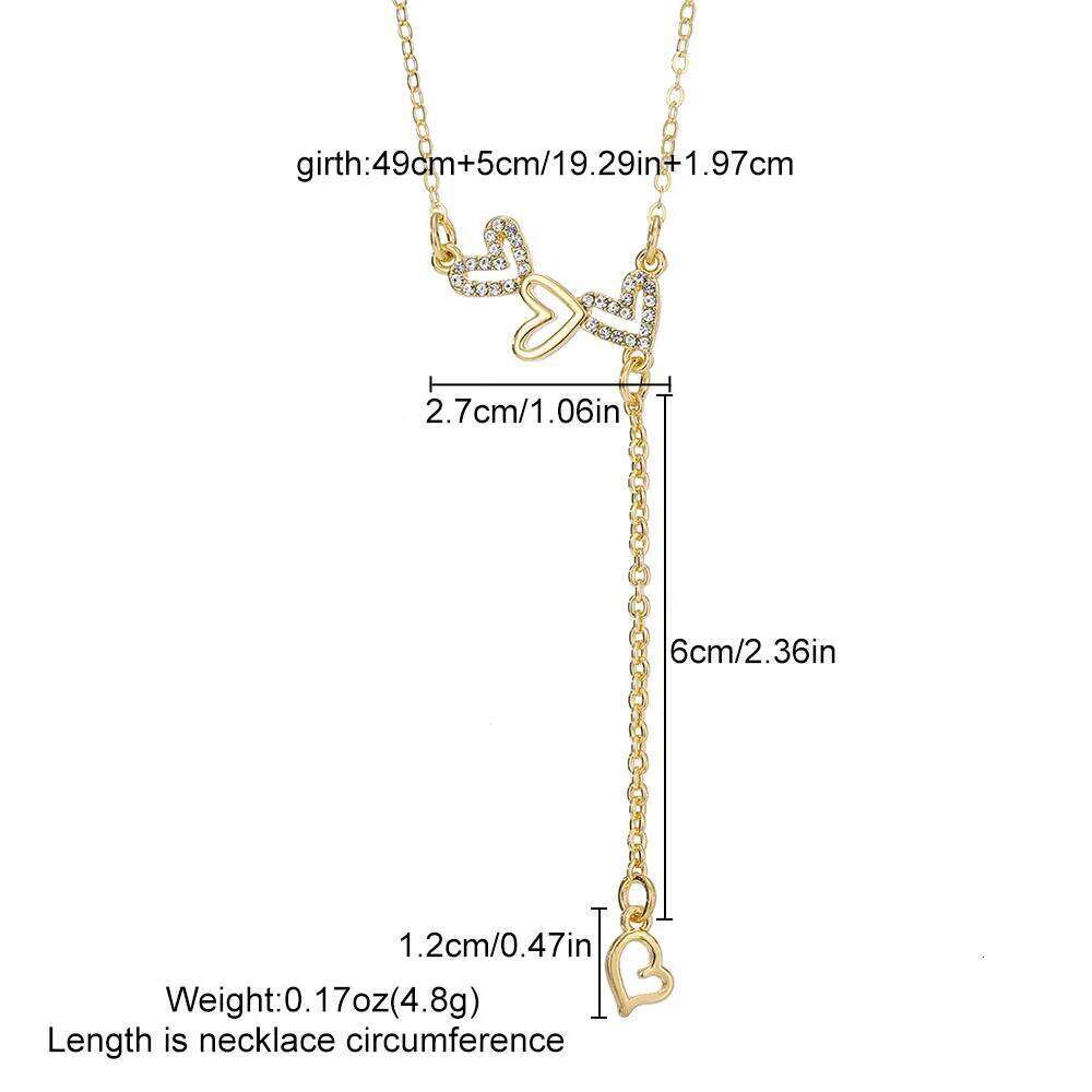 Minimalist Gold Silver Color Synthetic Zircon Heart-shaped Pendant Necklace, Personalized Fashionable Women's Necklace H260312