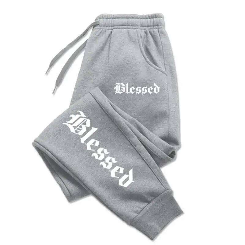 Letter of Blessing printed and women's Y2K pants Jogging activewear leggings Sportswear men's drawstring sweatpants Z260315