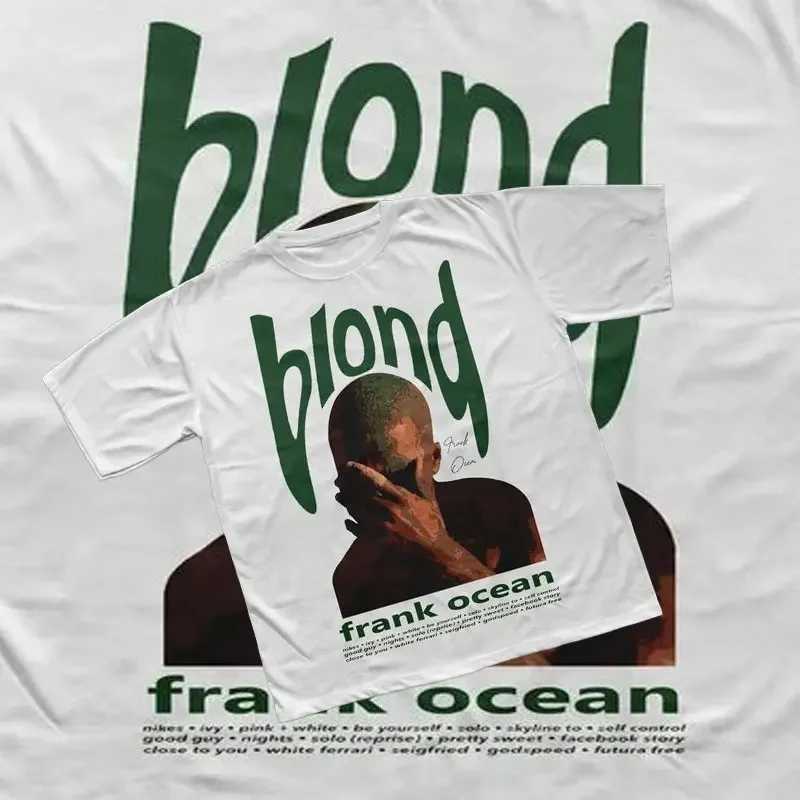 Rapper Frank Retro Graphic T Shirt Mens Hip Hop Ocean Album Clothing T-Shirts Y2k Unisex Blond Fashion Oversized Cotton T-shirt D260313