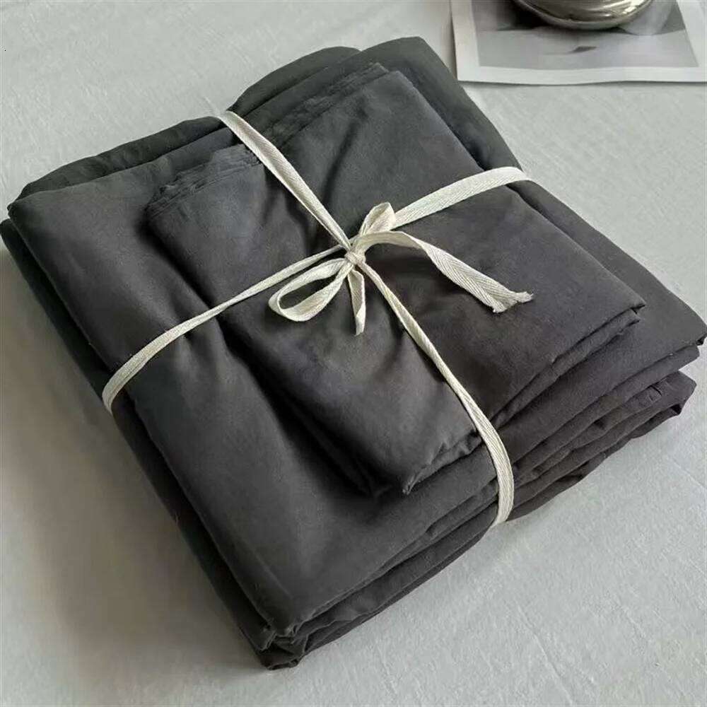 French Girls Pure Soft Washed Cotton Sheet Quilt Cover Pillowcase Bed Linens Handmade Embroidery Bedding Set H260312 - view 6