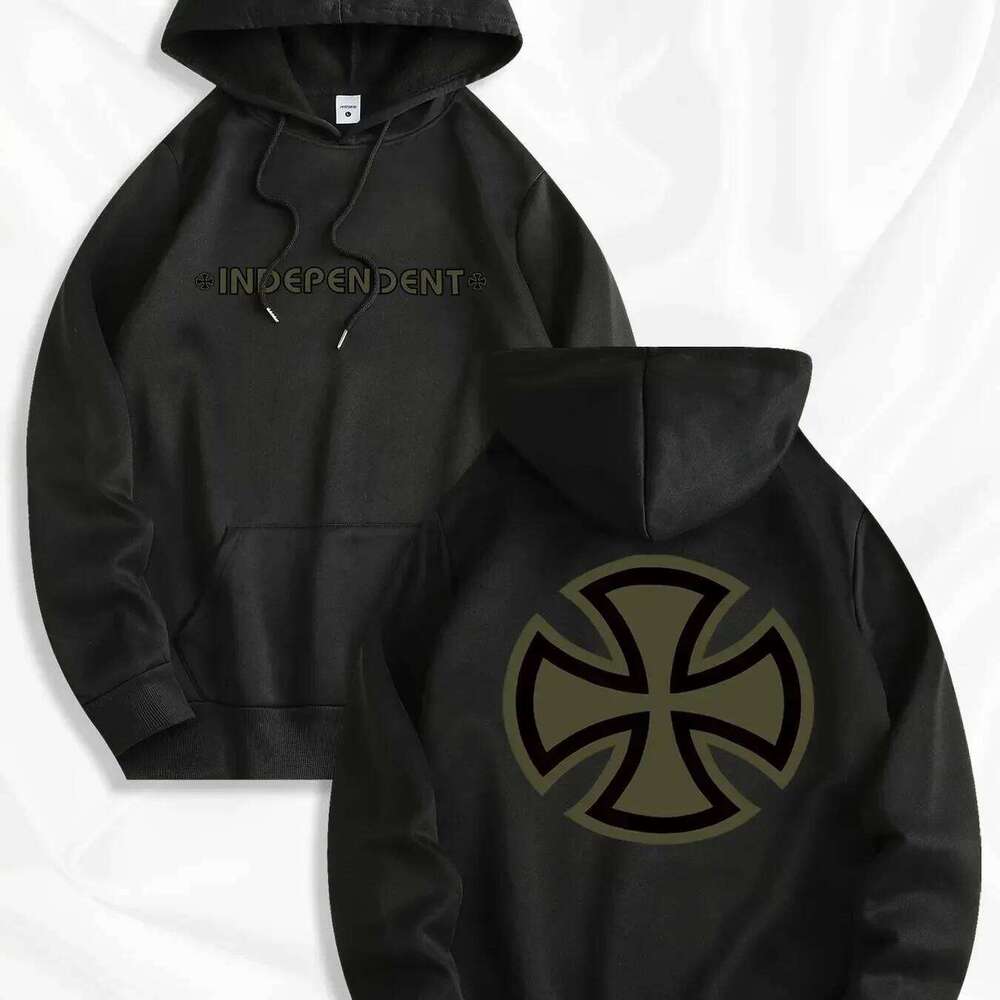 Men's hoodie casual daily independent printing autumn and winter street loose hip-hop pullover sweatshirt Z260314