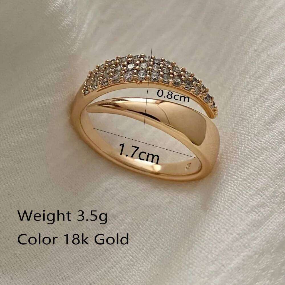 Fashion Irregular Geometry Full of Zircon Rings Personality Multilayer Index Finger Ring for Women Charm Jewelry Accessory Gifts H260312