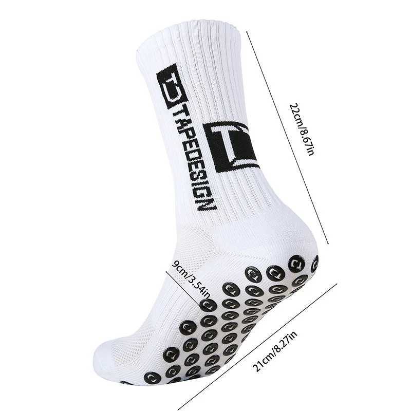 1 pair of new mid tube football socks with anti slip silicone sole thick towel cushioning football socks basketball socks D260313