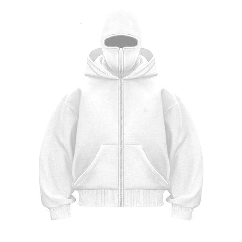 Plain Design Hooded Zip Up Sweatshirt for Men Women Autumn Winter Ins Style Couple Matching 26Y0313