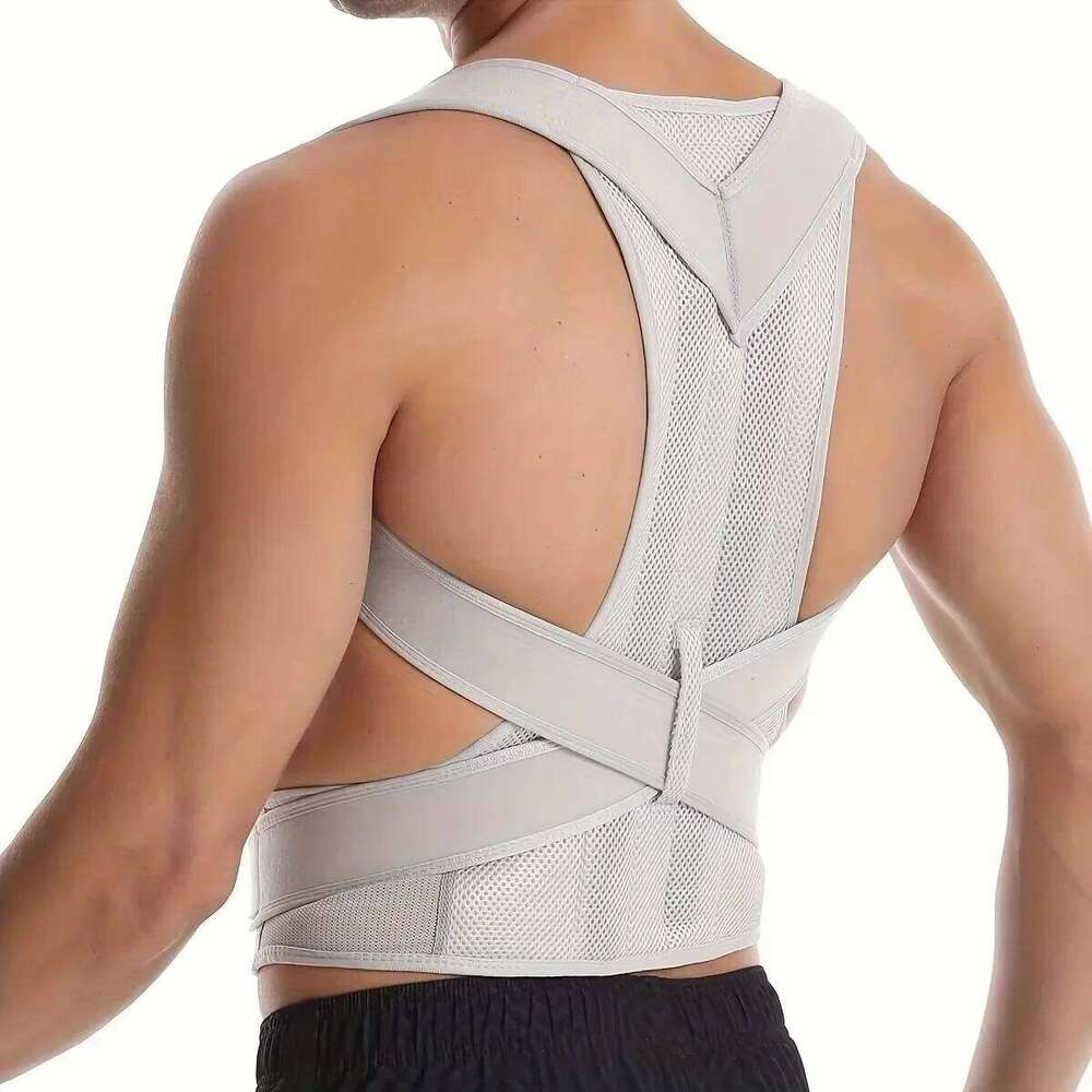 Unisex Adjustable Posture Corset Brace Belt Lumbar Straight Corrector Breathable Back Support S-XXXL 26Y0313
