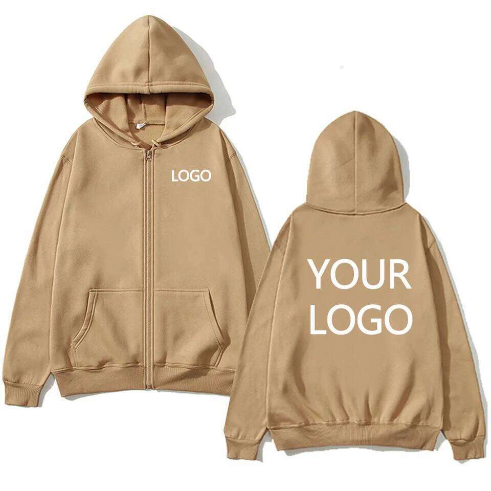 DIY Personalised customised logo, men's street zip front sports sweatshirt, women's casual knitted hoodie, couple's gift Z260315