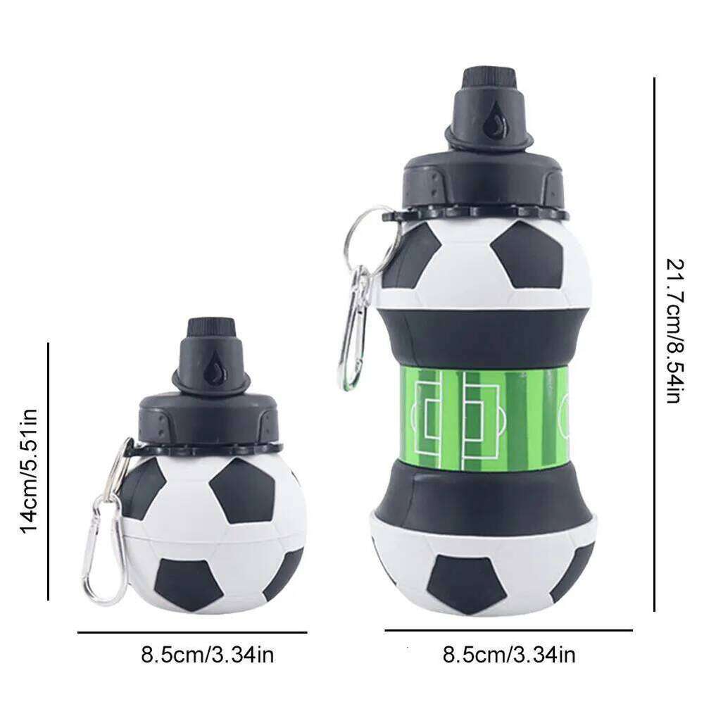 550ml Silicone Foldable Bottle Outdoor Sports Basketball Football Baseball Tennis School Leakproof Portable Water Cups Mug Z260313