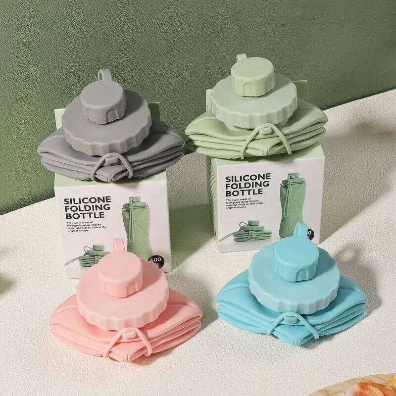 2026 Creative Silicone Folding Outdoor Portable and Scalable Sports Bottle Travel Water Handy Cup Z260314