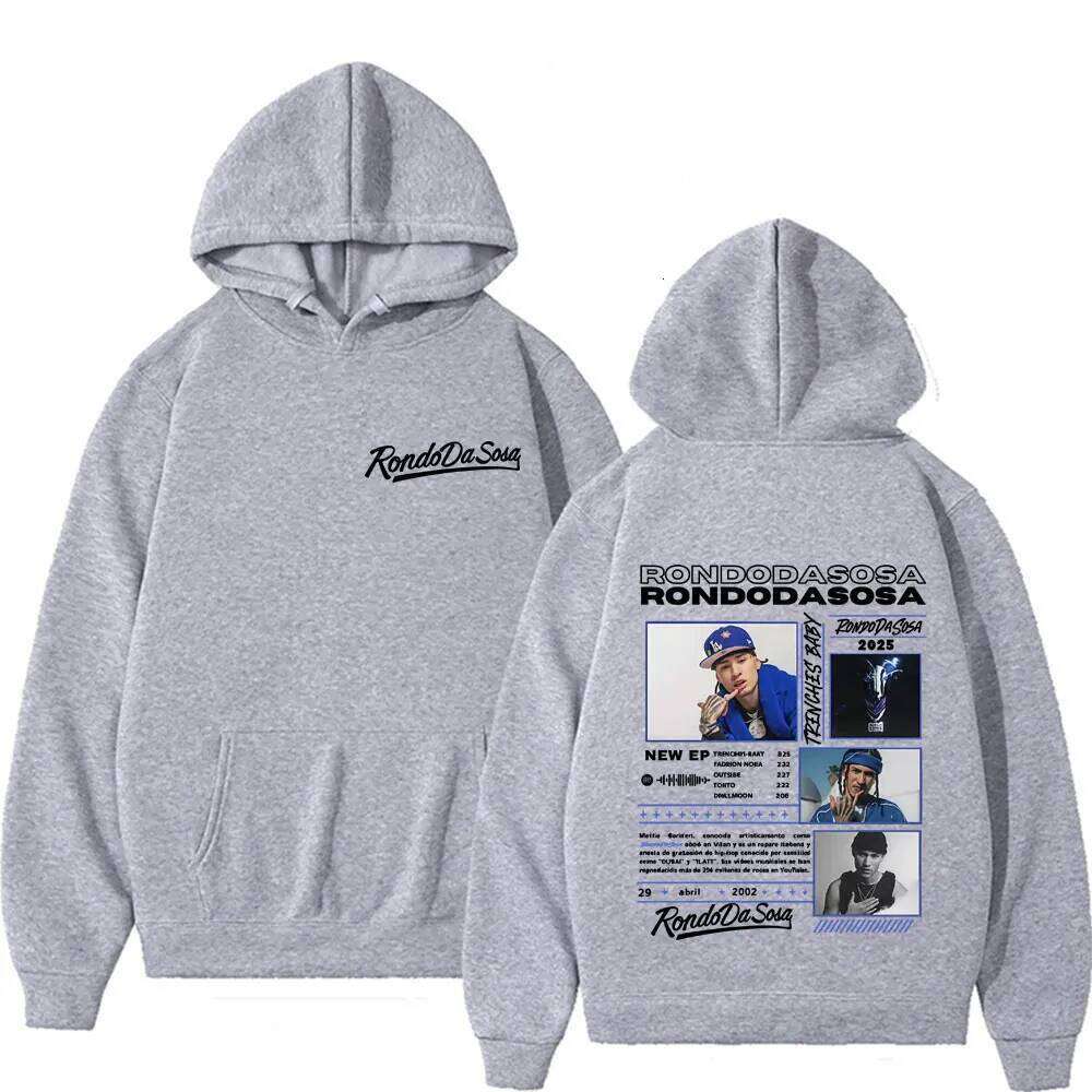 Rapper Rondoda Sosa Trenches Baby Tour 2025 Double Sided Print Harajuku Hoodie Men's Autumn Hoodies Unisex Hip Hop Sweatshirts Z260314
