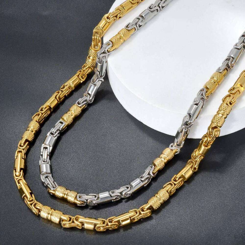 New Men's and Women's Stainless Steel Necklaces Geometric Byzantine Chains Retro Hip-hop Punk Party Jewelry Gifts H260312