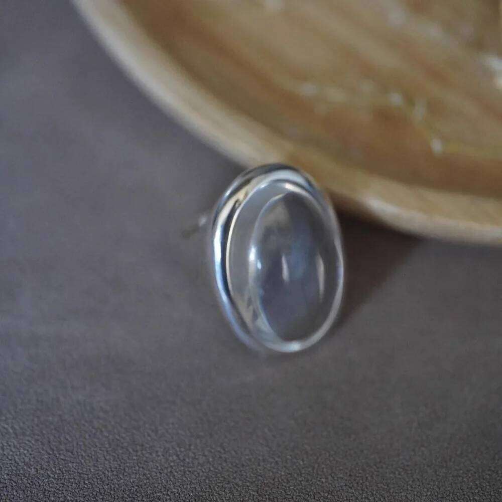 New Personality Design Retro Oval Transparent Acrylic Water Drop Rings for Women Men Charm Trendy Opening Finger Party Jewelry H260312