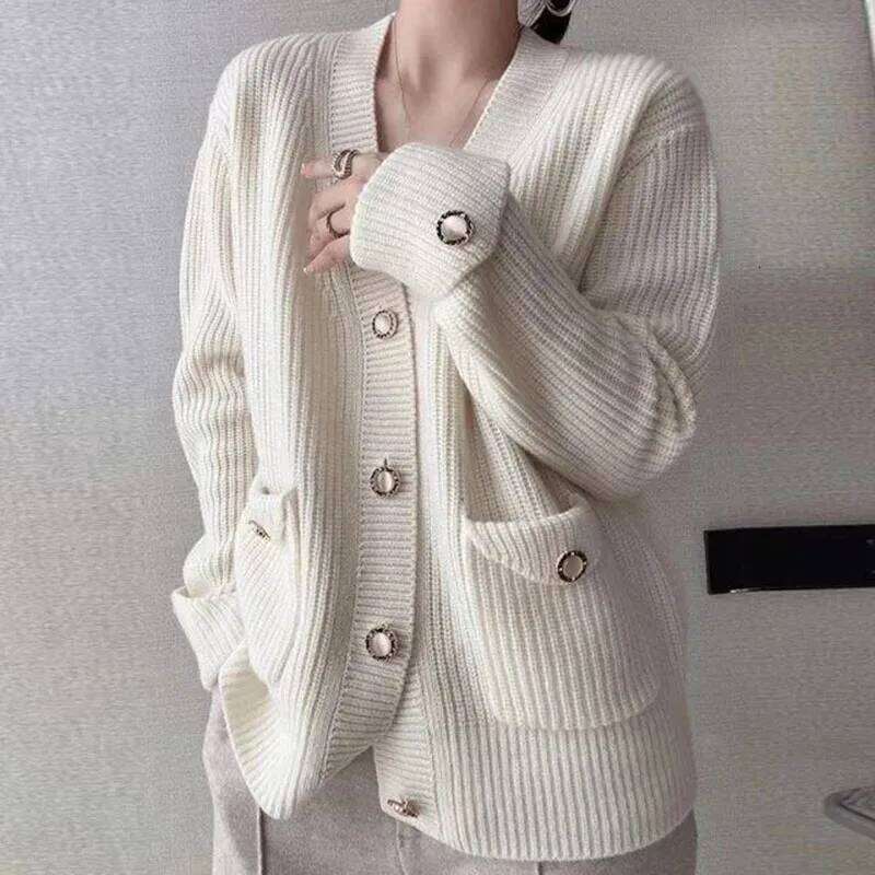 New Oversized Women's Sweater Cardigan Jacket Autumn Winter Loose Warm Coat Female Casual Knit Sweaters Outerwear 4XL Z260313
