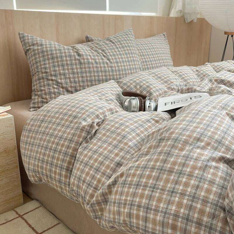 Nordic Ins Bedding Pure Cotton Duvet Cover Skin-Friendly Single Twin Full Queen Size Flat&Fitted Bed Sheets Set H260312 - view 4