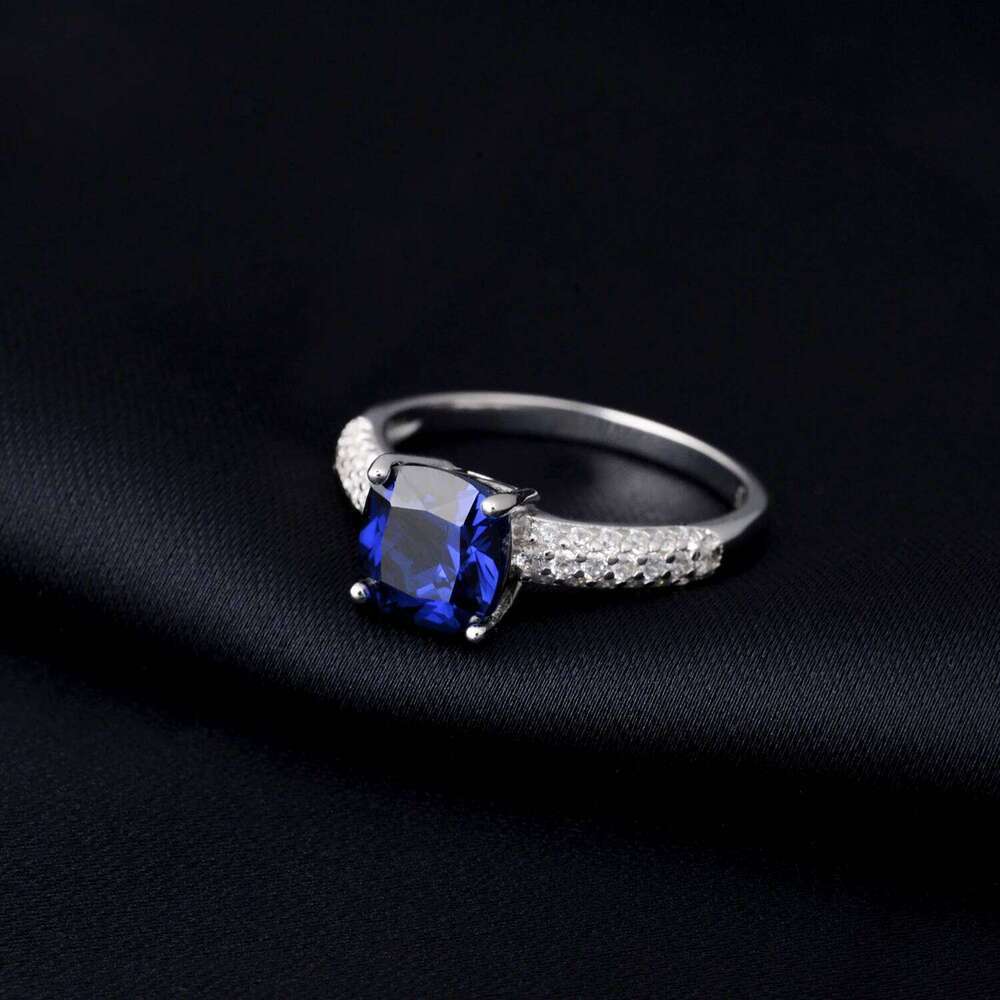 Potiy 2.22ct Created Sapphire Nano Emerald Tanzanite Solitaire Ring 925 Sterling Silver for Women Daily Party Jewelry sets gift H260312