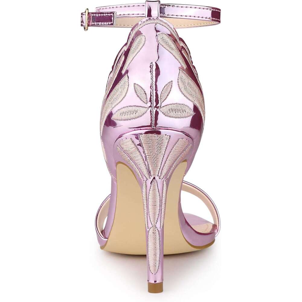 Women S Butterfly Heels Metallic Stiletto Heel Sandals MOJIDASHU