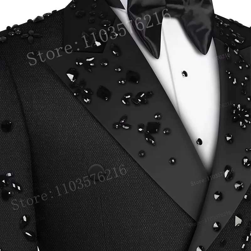 Customized Slim Fit Mens 2 Piece Double Breasted Suit Ornament Tuxedos For Business Wedding Groom M260313