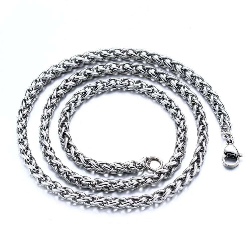 3 5 7MM Stainless Steel Flower Basket Men Hip Hop Basic Chain Necklace For Women Rock Party Jewelry H260312