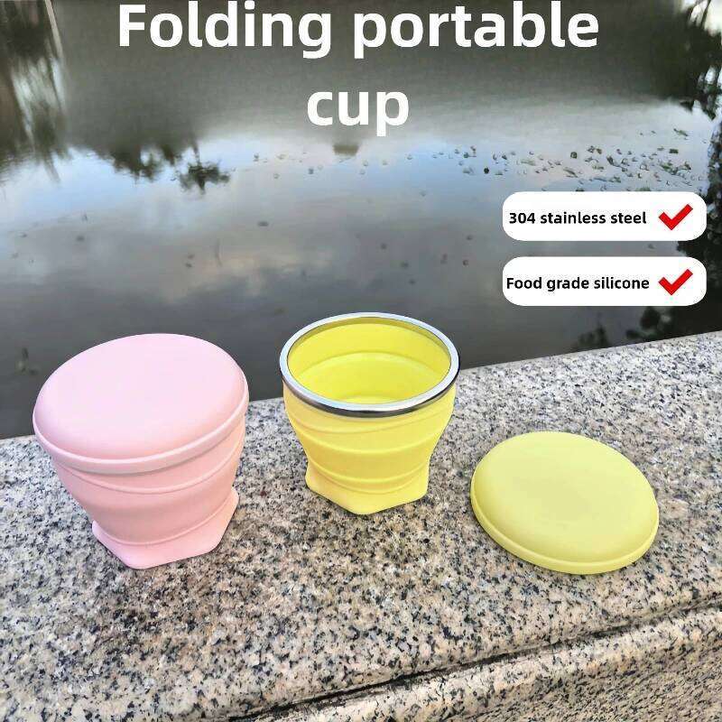 180ml Foldable Silicone Water Cup Portable Travel Mug Outdoor Camping Food Grade for Hiking Sports and Daily Use Z260314
