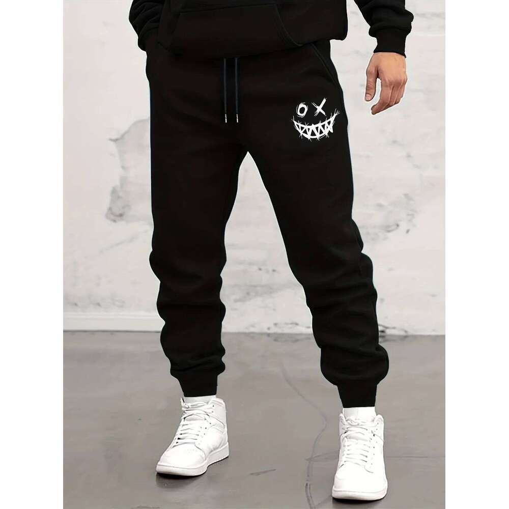 Autumn/Winter Men's Monster Smile Printed Lace-up Sweatpants Men Casual for Daily Wear with Jogging Pants S-3XL Z260315