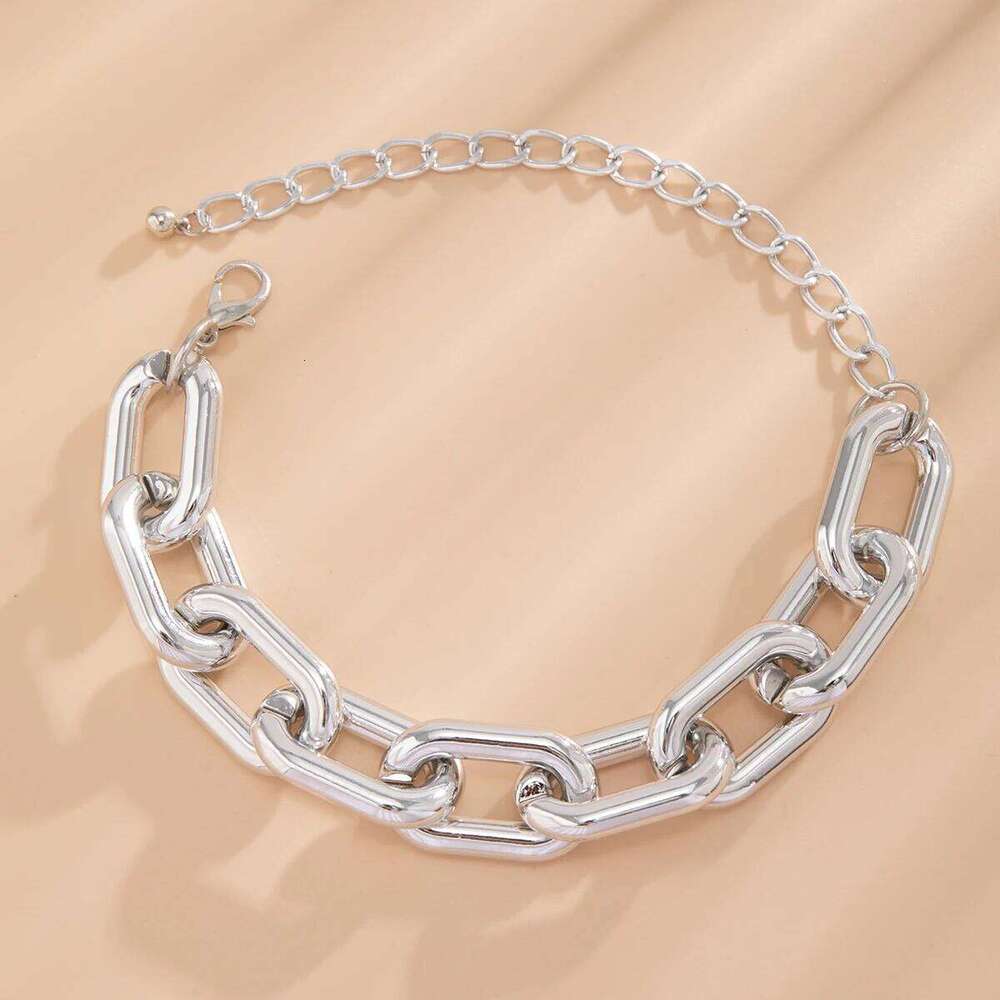 Exaggerated CCB Thick Chain Short Choker Necklace for Women Trendy Big Statement Collar on Neck Accessories 2024 Fashion Jewelry H260312