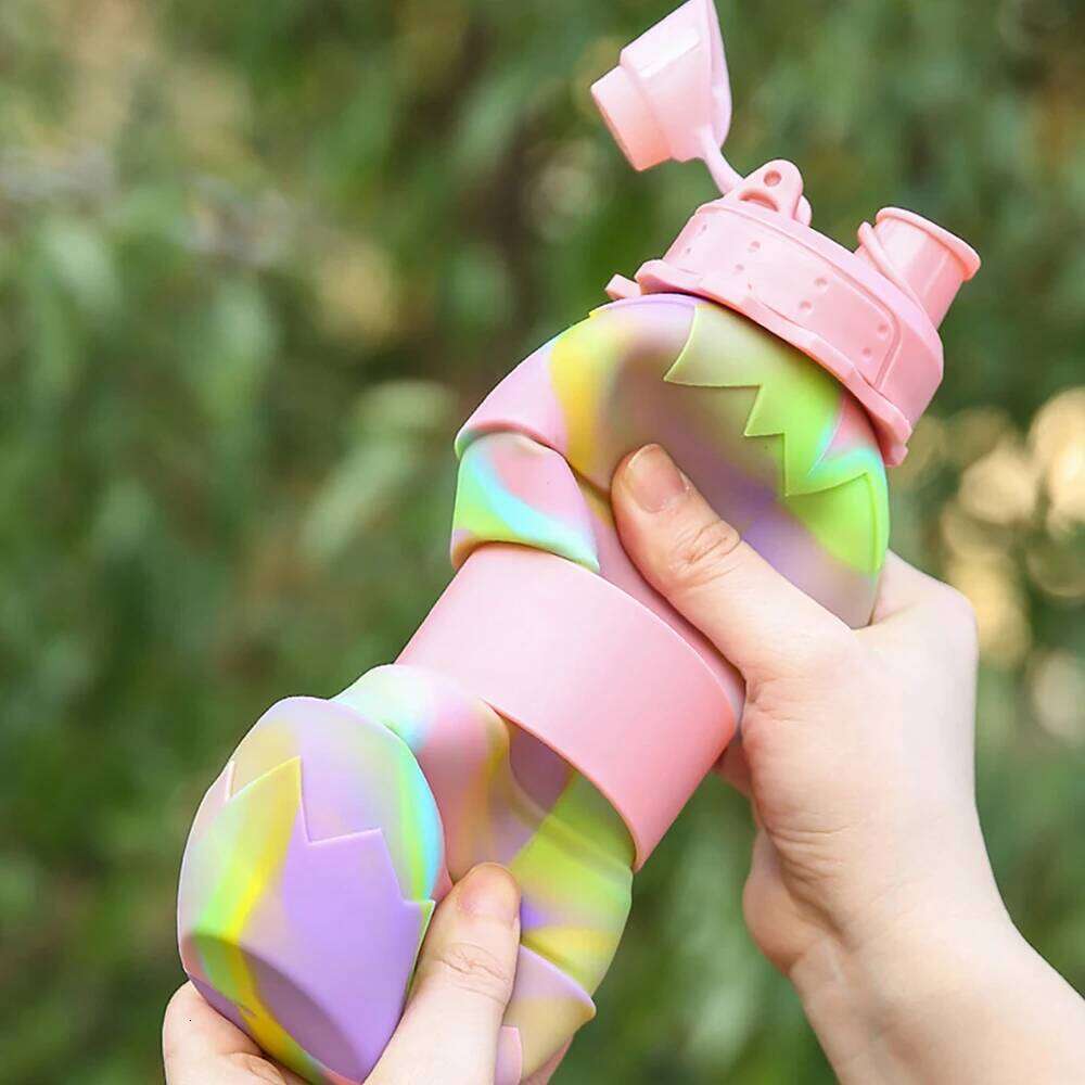 Foldable Eggshell Telescopic Silicone Portable Durable Camouflage Water Bottle Creative Cup 700ml Sports Kettle Z260313