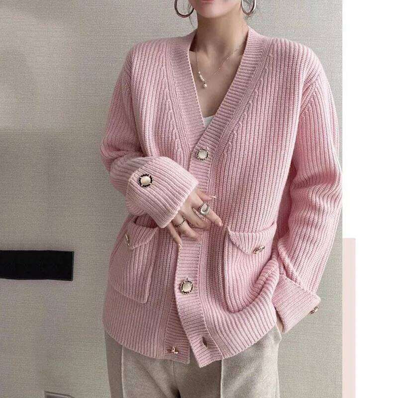 New Oversized Women's Sweater Cardigan Jacket Autumn Winter Loose Warm Coat Female Casual Knit Sweaters Outerwear 4XL Z260313