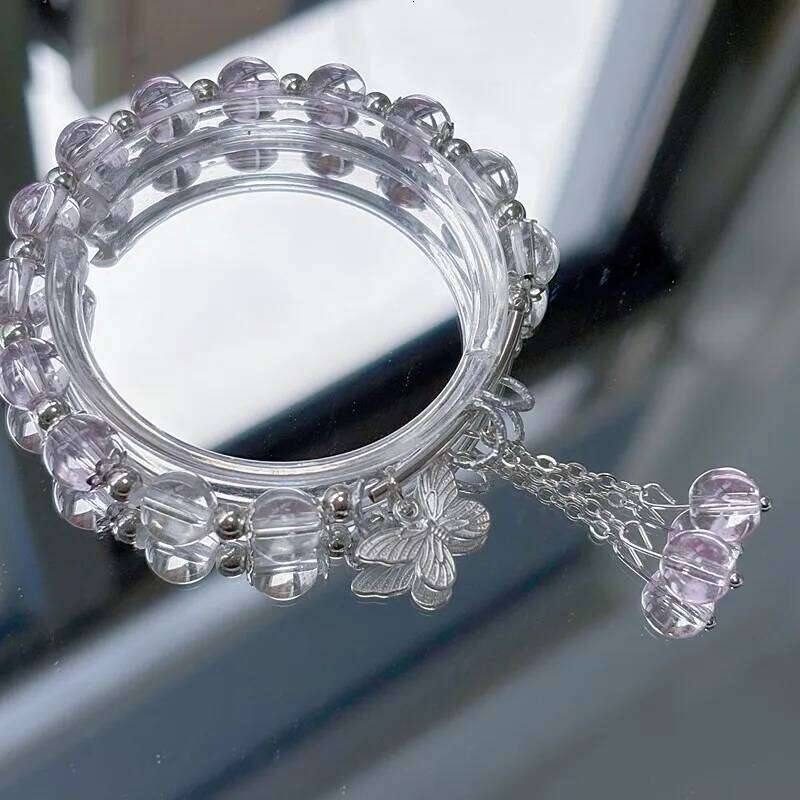 Niche Design Star Chain Tassel for Women Fantasy Butterfly Crystal Beads Elastic Rope Bracelet Best Friend Jewelry Gift Z260313