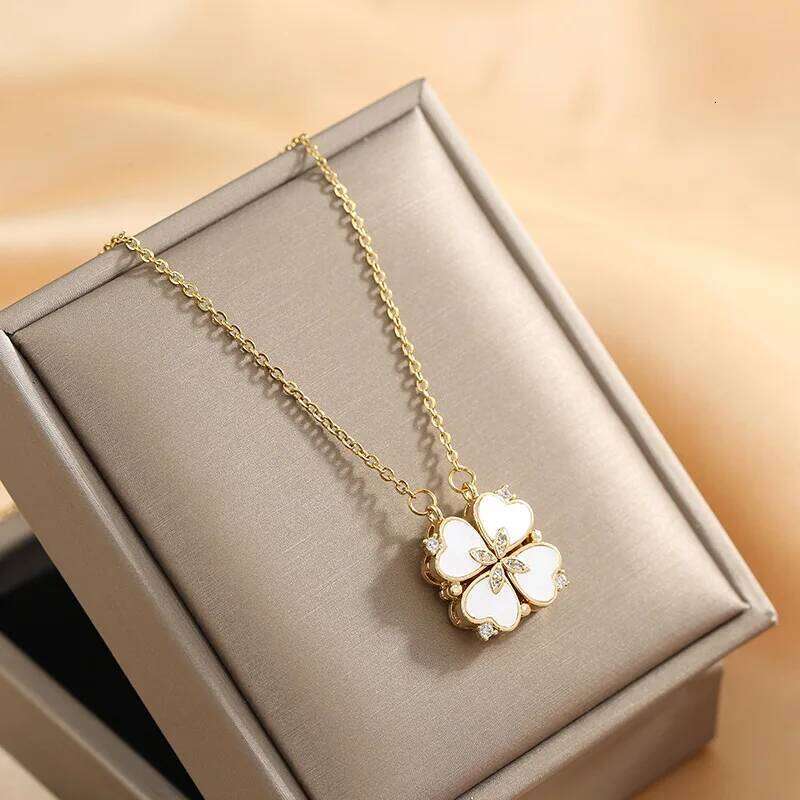 Fashion and creative foldable magnet cr necklace personality a two-way wearing party pendant zircon jewelry H260312