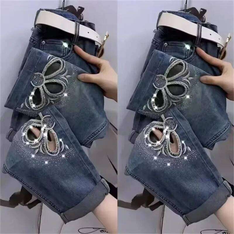 New High Summer Elastic Waist Women's Korean Version Of Loose Straight Harem Denim Broke Jeans Pants Female Z260313