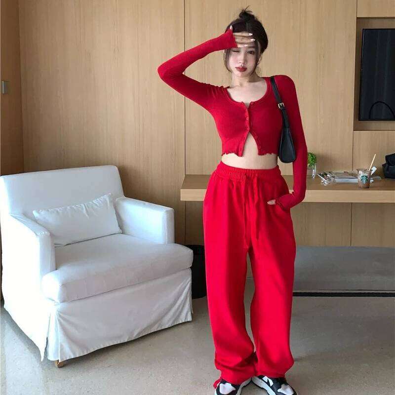 Korean Style Cardigan Women Buttons O-neck Long Sleeve Knittedwear Retro Bodycon Solid Causal Sexy Short Tops Hot Girls Fashion Z260314