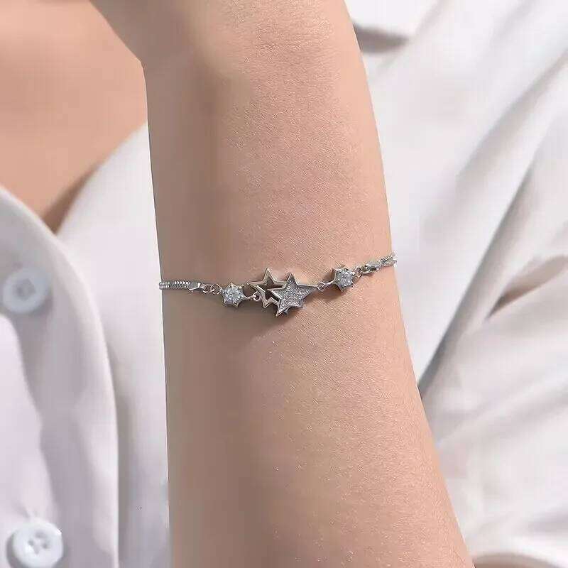 korean fashion 925 Sterling Silver luxury special Crystal Star Bracelets for Women Jewelry Party Wedding Accessories Z260313
