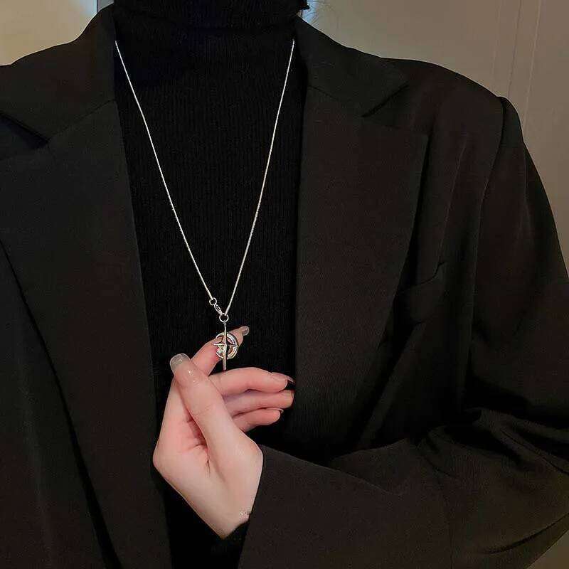 Fashion Shine Crystal Star Pendants Necklace for Girl Women Chains Personality Aesthetic Design Choker Y2K Jewelry Gift H260312