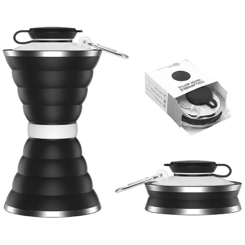 500mL New Portable Sports Foldable Soft Kettle Food Grade Silicone Folding Water Drinking Bottle Cup Z260313