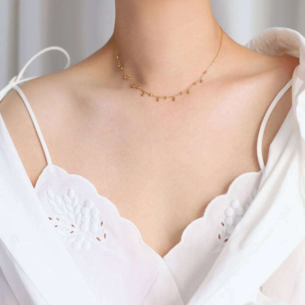 Minimalist Bean Tassel Necklace Waterproof Gold Plated Stainless Steel Choker High Quality Fashion Jewelry Gifts For Ladies H260312