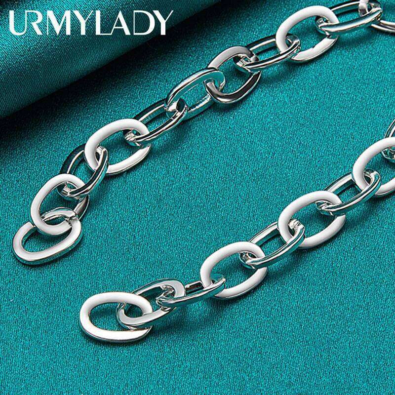 URMYLADY 925 Sterling Silver Gold Chain Ring Circle Bracelet Charm Wedding Engagement Party For Woman Man Fashion Jewelry Z260313