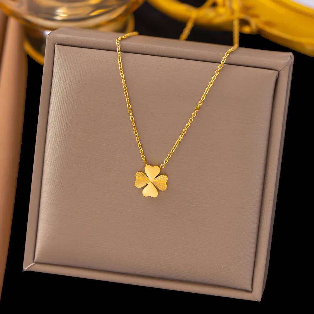 Stainless Steel Flower Pendant Necklace For Women Fashion Ladies Gold Color Clavicle Chain High Quality Jewelry Wedding Gifts H260312