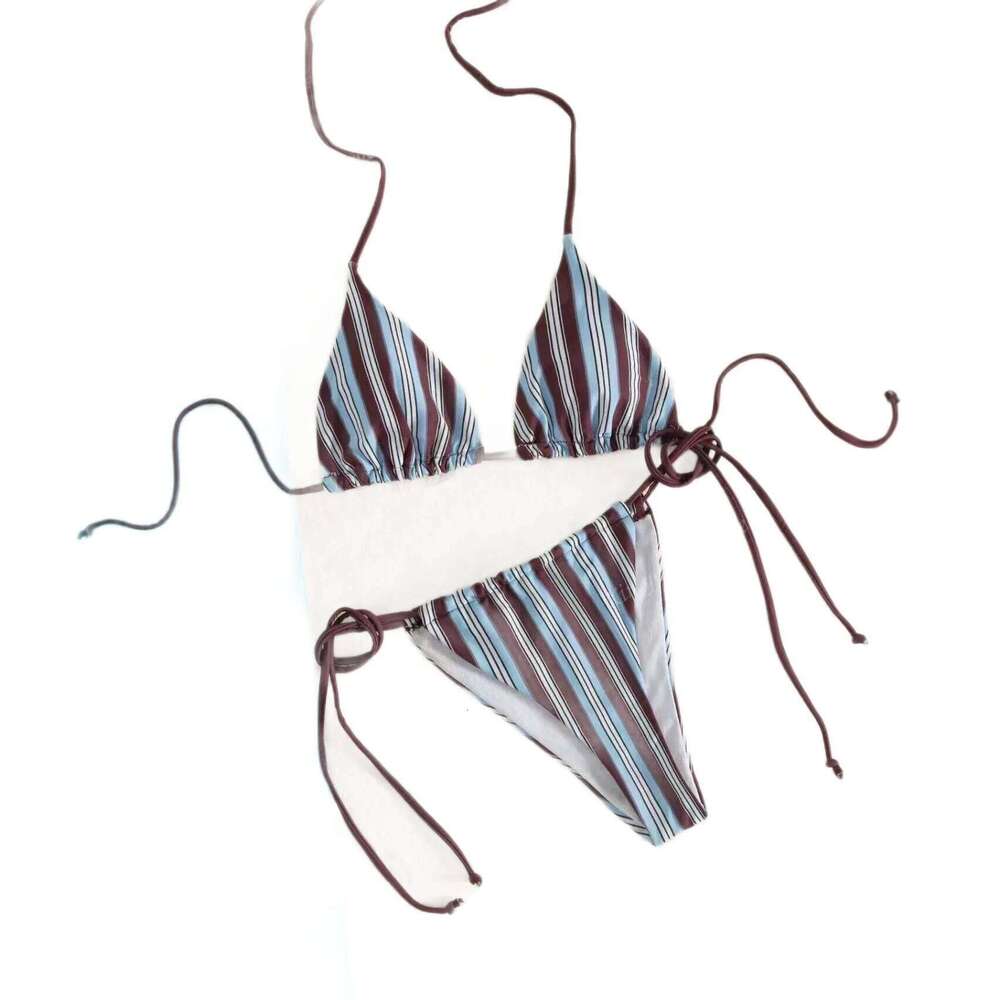 2026 Sexy Bikinis Striped Women Swimwear High Cut Triangle Swimsuit Two Piece Brazilian Bathing Suit Bikini Set Beachwear 26H0313