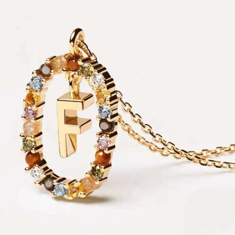 Creative A-Z Letter Pendant Women's Necklace Sweet Versatile Adjustable Chain Lobster Clasp Colorful Jewelry Popular 2026 Gift H260312