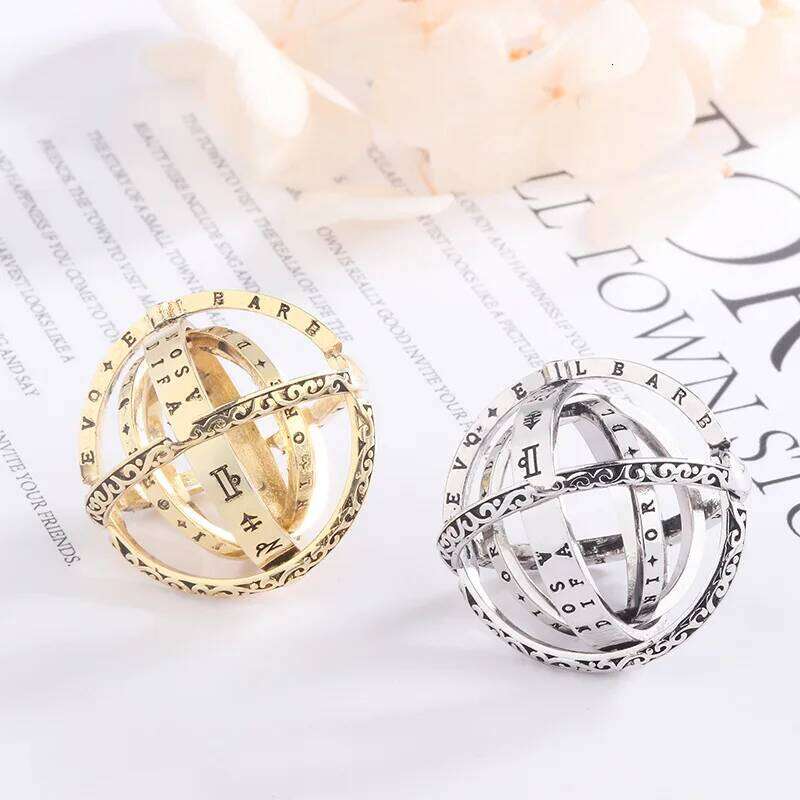 Astronomy Ball Rings Men Openable Rotate Sphere Cosmic Planet letter Ring Women Fashion Jewelry DropShipping 7-12 Size K H260312