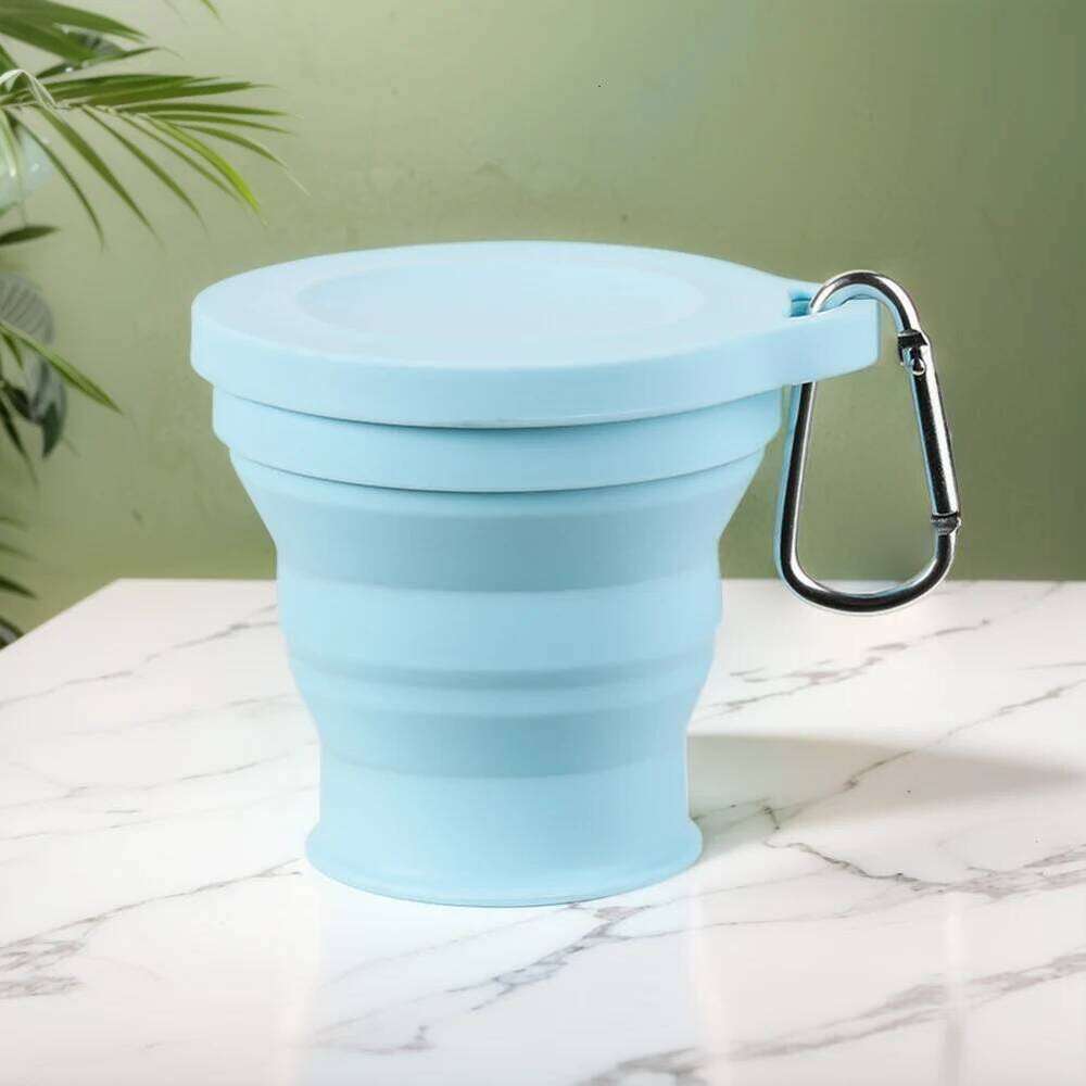 180ml Telescopic Drinking Mug with Lid Silicone Collapsible Coffee Reusable Foldable Camping Cup for Outdoor Hiking Z260314