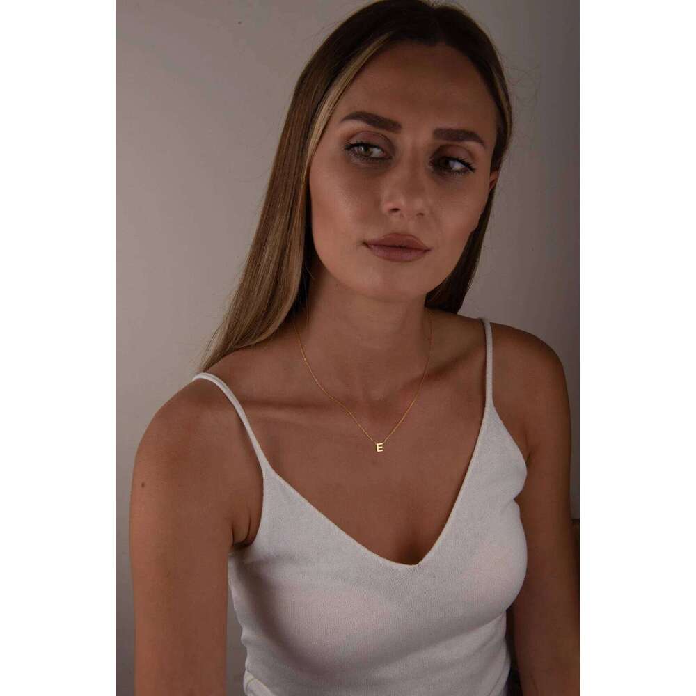 A-Z26 Initial Letters Necklace For Women Stainless Steel Jewelry Pendant Alphabet Single Name Choker Necklaces Dropshipping H260312