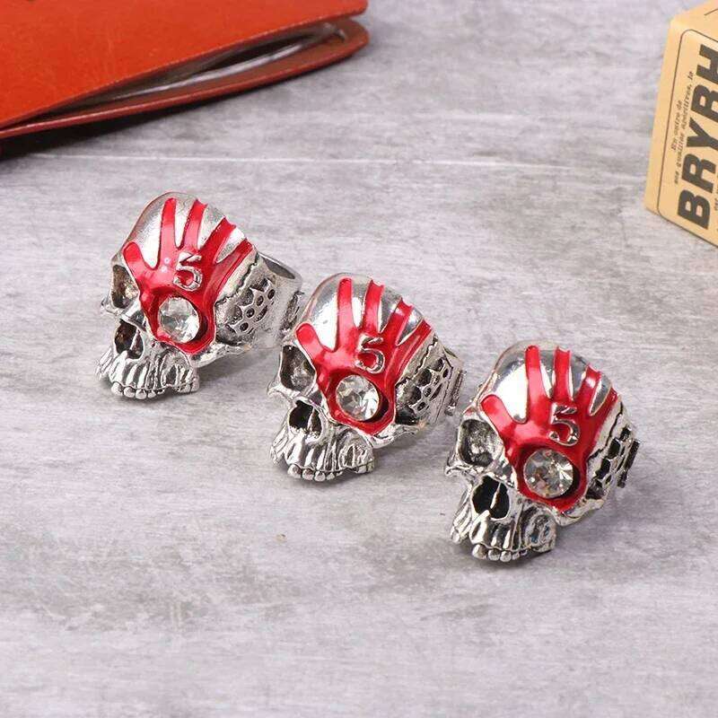 Five Fingers Death Punch Skull Vintage Chunky Gothic Jewelry Dainty Ring For Men H260312