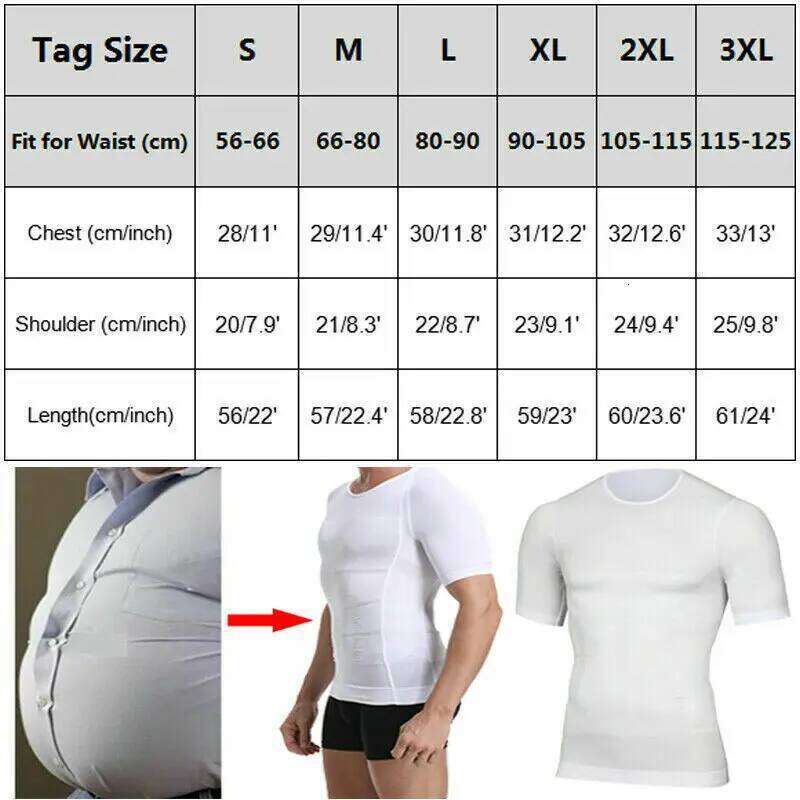 Men Body Shaper Tight Compression Shirts Tummy Control Abdomen Slimming Shaping Back Support Gynecomastia Reduce Boobs Underwear 26Y0313