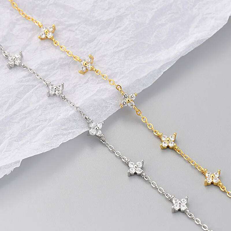 New Crystal Flower Stainless Steel Bracelets For Women Fashion Korean Style Adjustable Chain Bracelet Anniversary Jewelry Gifts Z260313