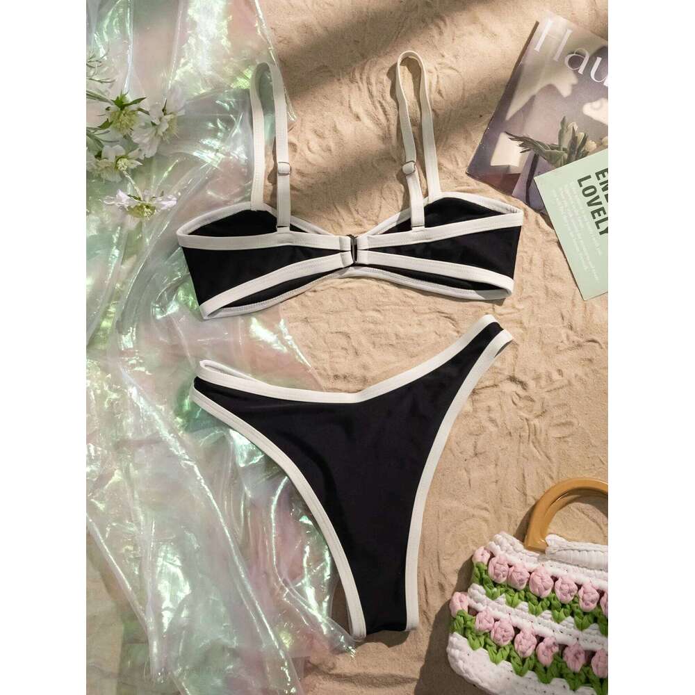 sexy white black patchwork micro bikinis sets two pieces swimsuit Brazilian bathing swimwear swimming suit Y260303