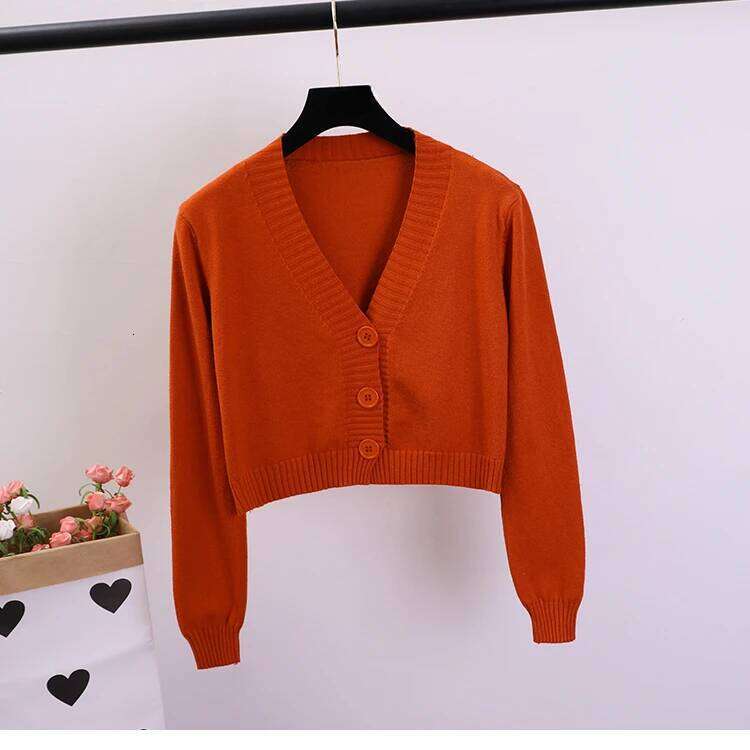 Women's Cropped Sweaters Female Black White Short V Neck Single Breasted Sweater Woman Knitted Cardigan GD153 Z260313