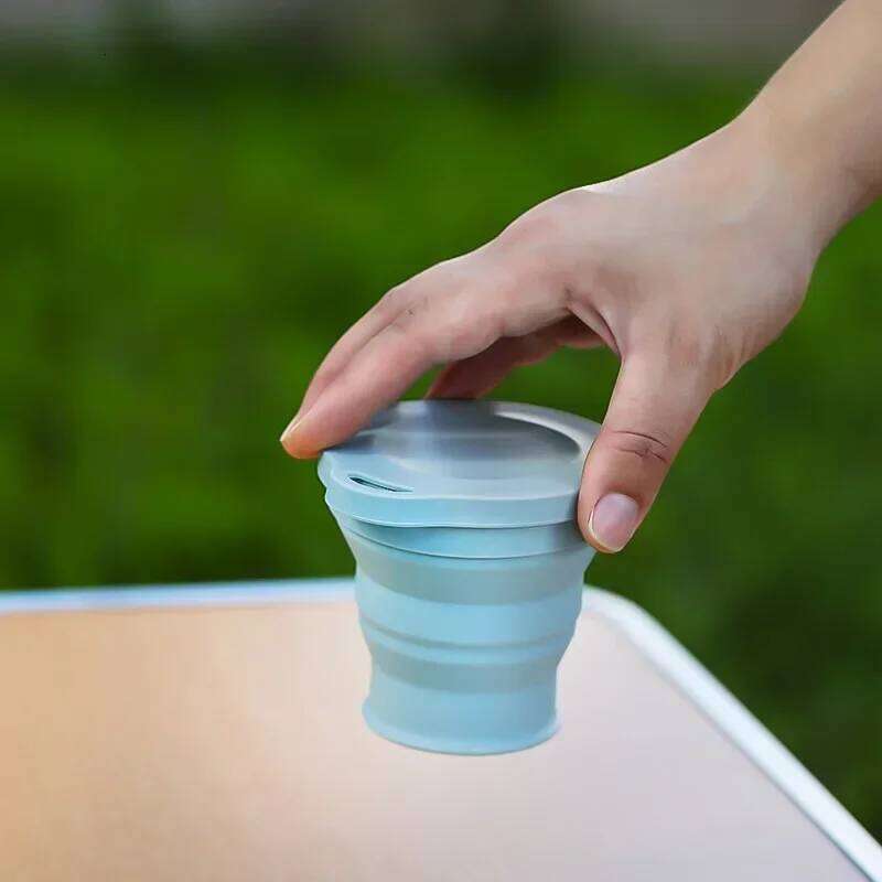 Outdoors Folding with Hanging Hole Creative Water Portable Washing Fashion Travel Silicone Cup Z260313