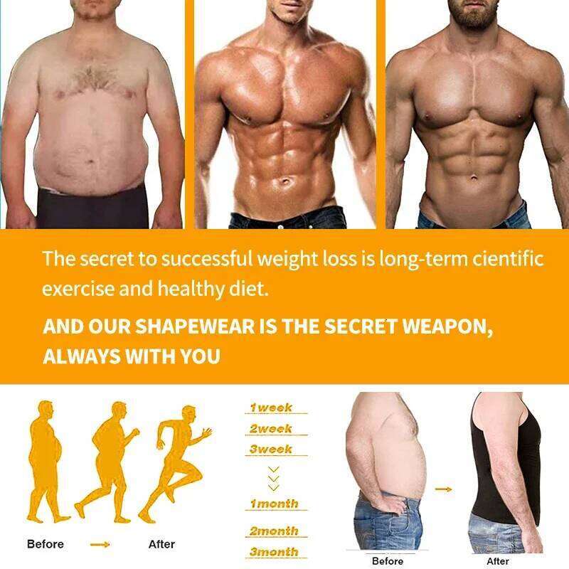 Mens Slimming Body Shaper Shapewear Abs Abdomen Compression Shirt to Hide Gynecomastia Moobs Workout Tank Tops Undershirts 26Y0313