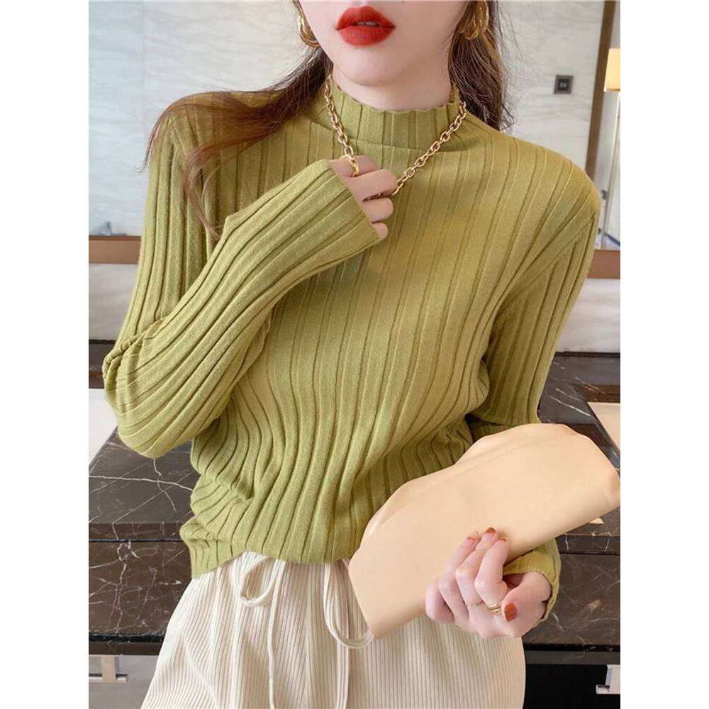 Autumn Winter Knitted Ribbed Turtleneck Sweater Women Clothes 2025 Long Sleeve Slim Basic Pullover Woman Sweaters Solid Tops Z260313