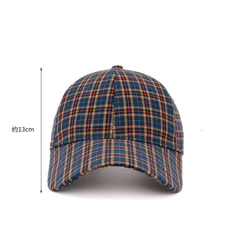 Women's All-Season Versatile Baseball Cap - Daily Wear Retro Plaid Cotton Hat 56-61cm with Simple Style Z260314